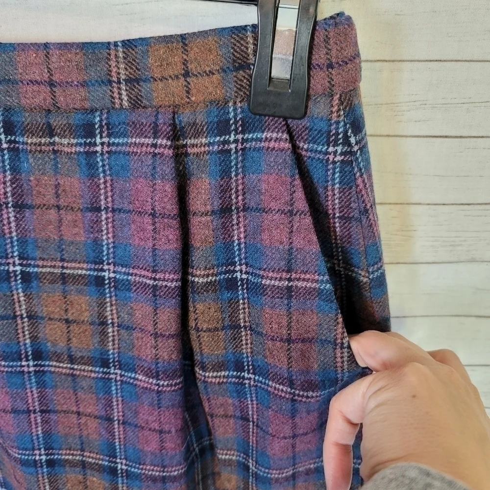 PENDLETON 100% WOOL PLAID VINTAGE PENCIL SKIRT, SZ 10 PETITE